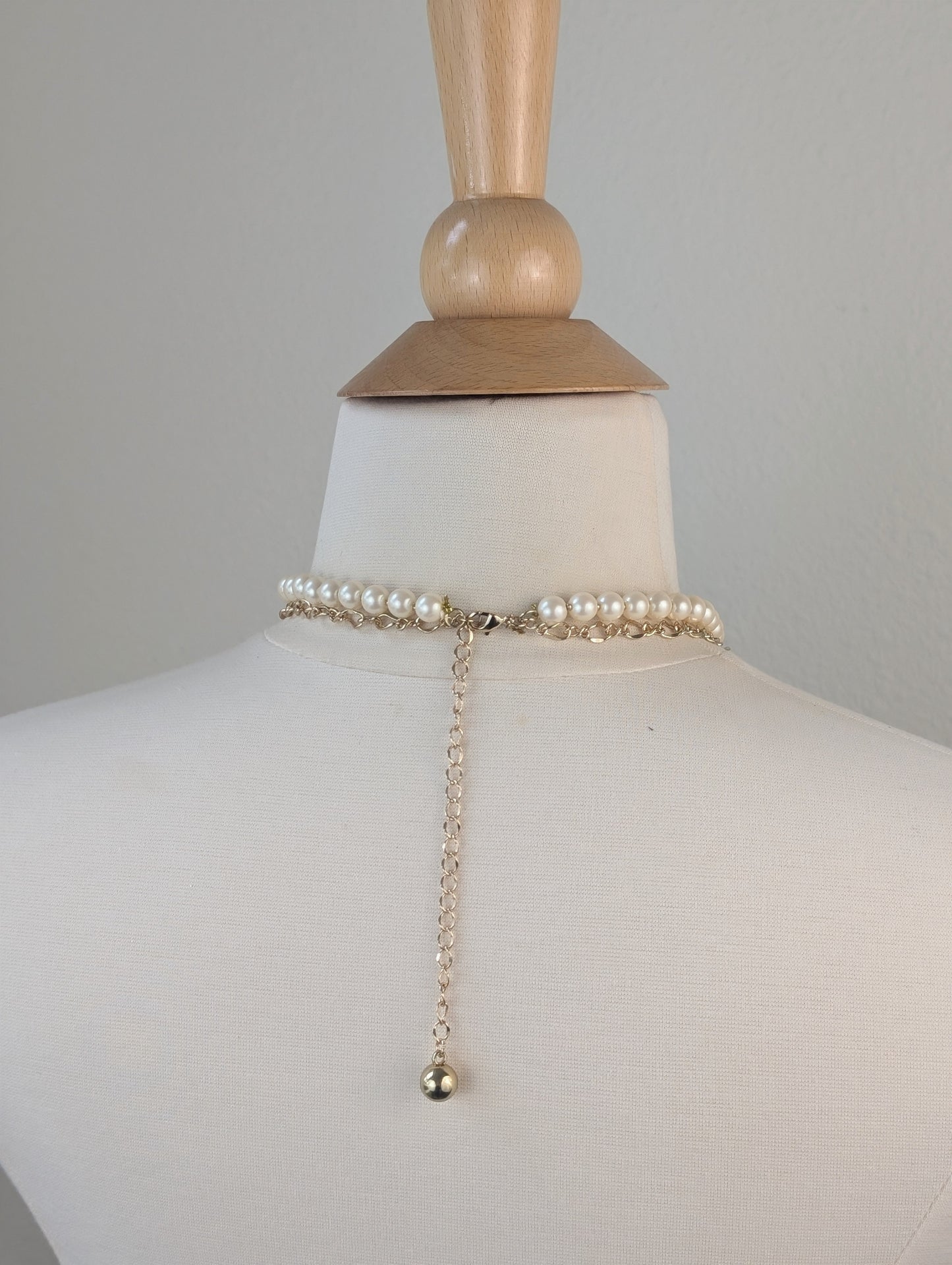 Double Strand Black and White Necklace