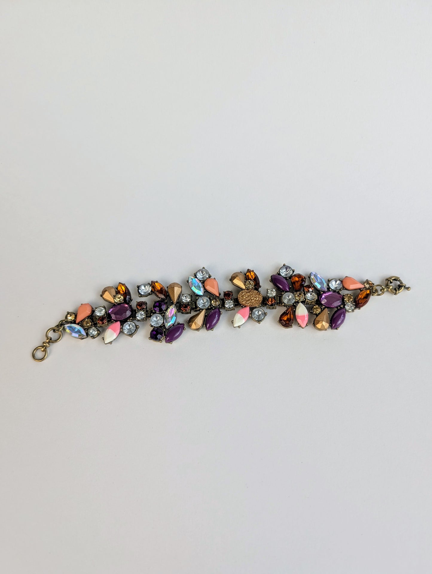 Purple and Gold Rhinestone Bracelet