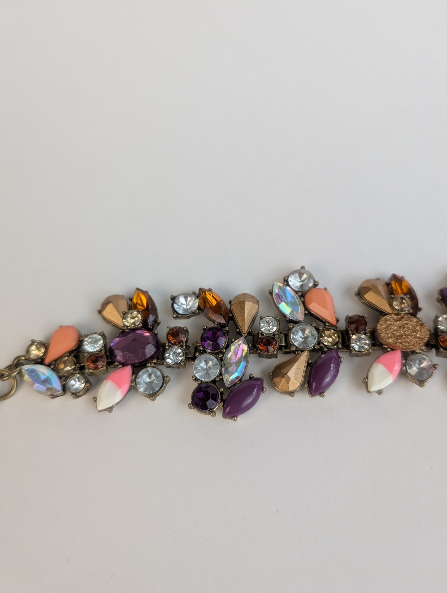 Purple and Gold Rhinestone Bracelet