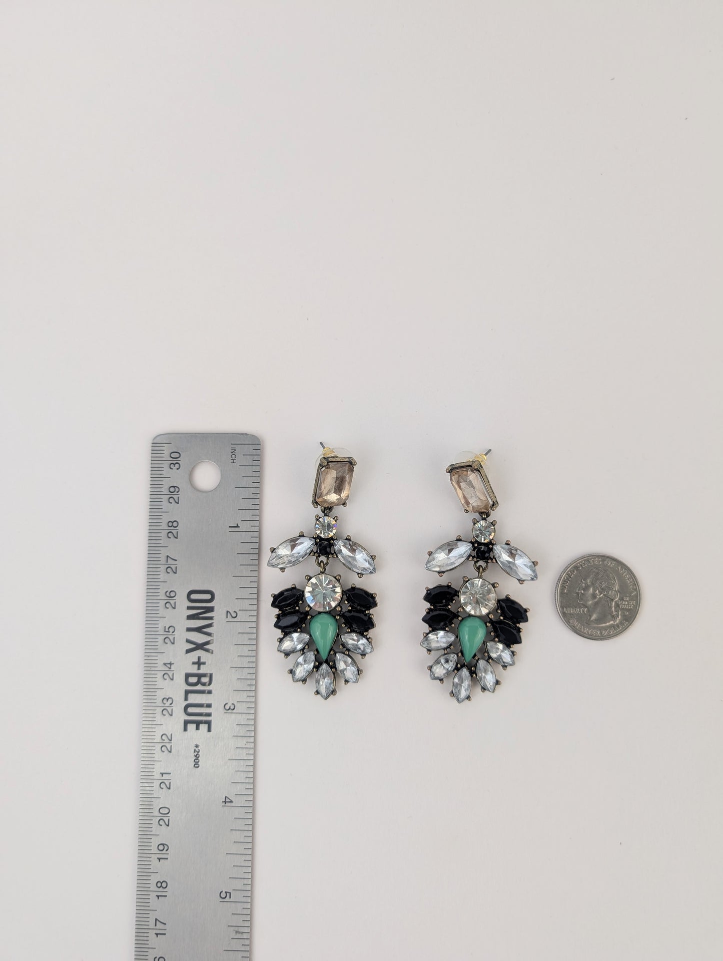 Rhinestone Leaf Earrings