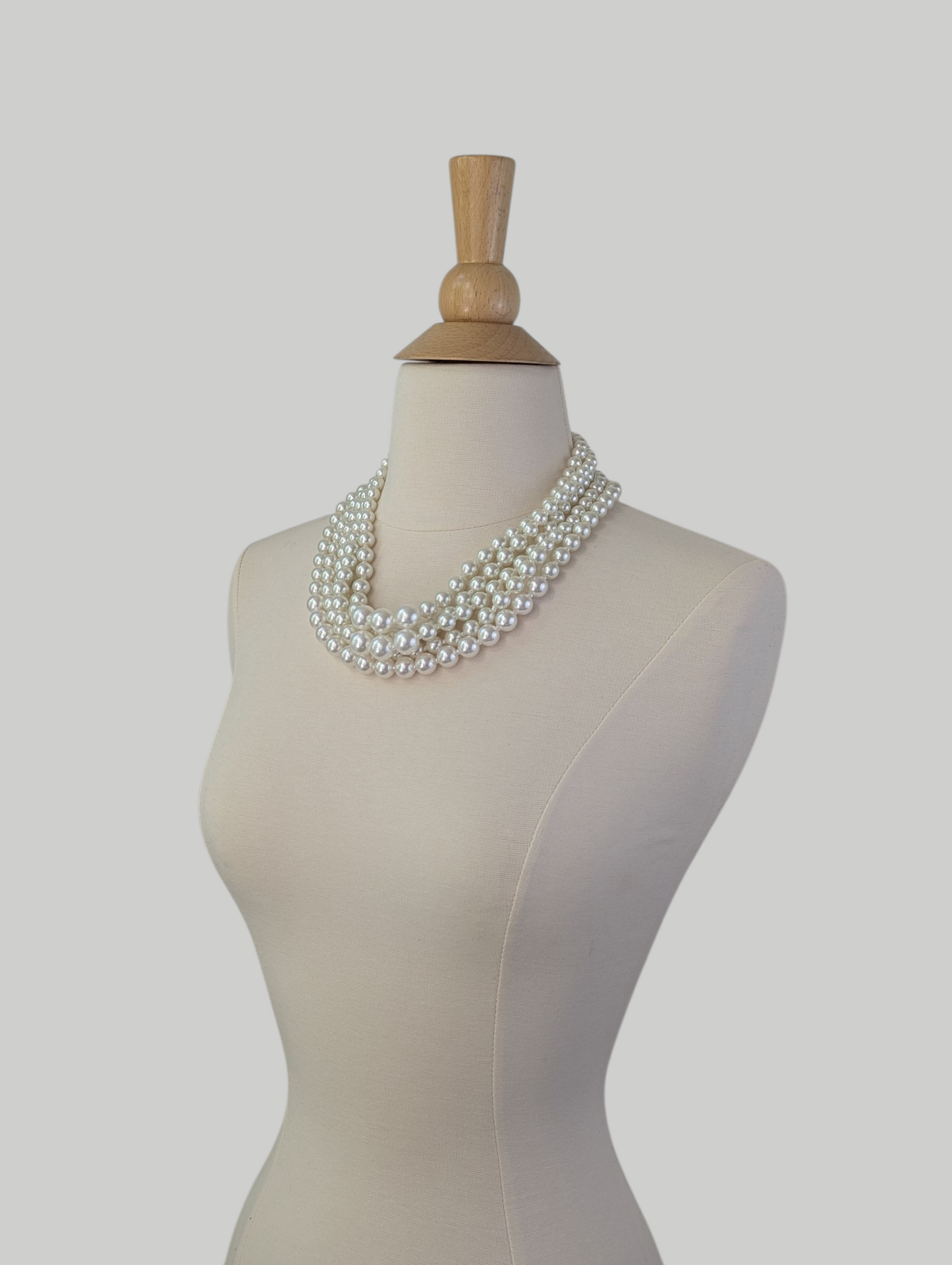 Chunky Multi Layered Pearl Necklace