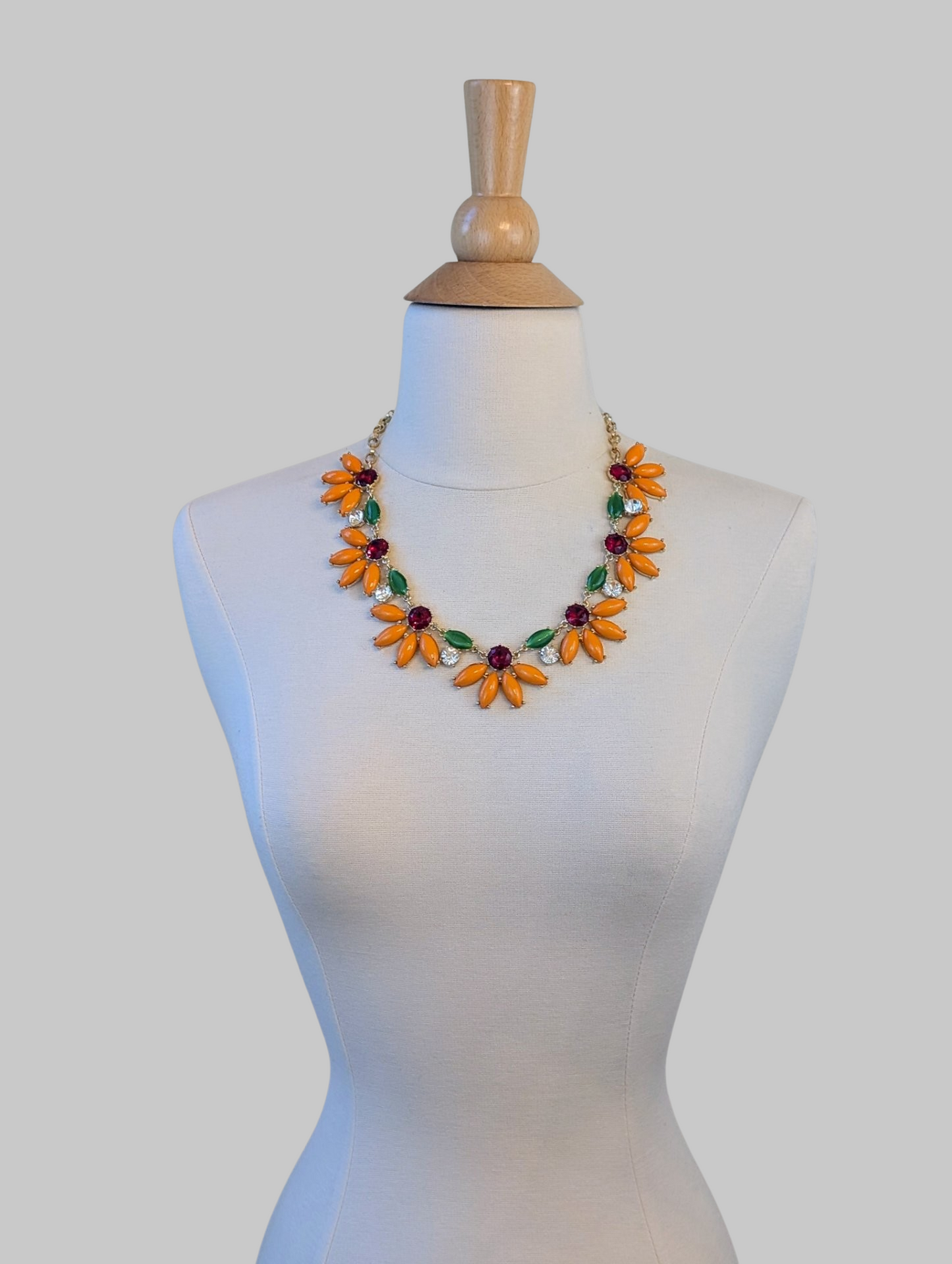 Orange Floral Necklace