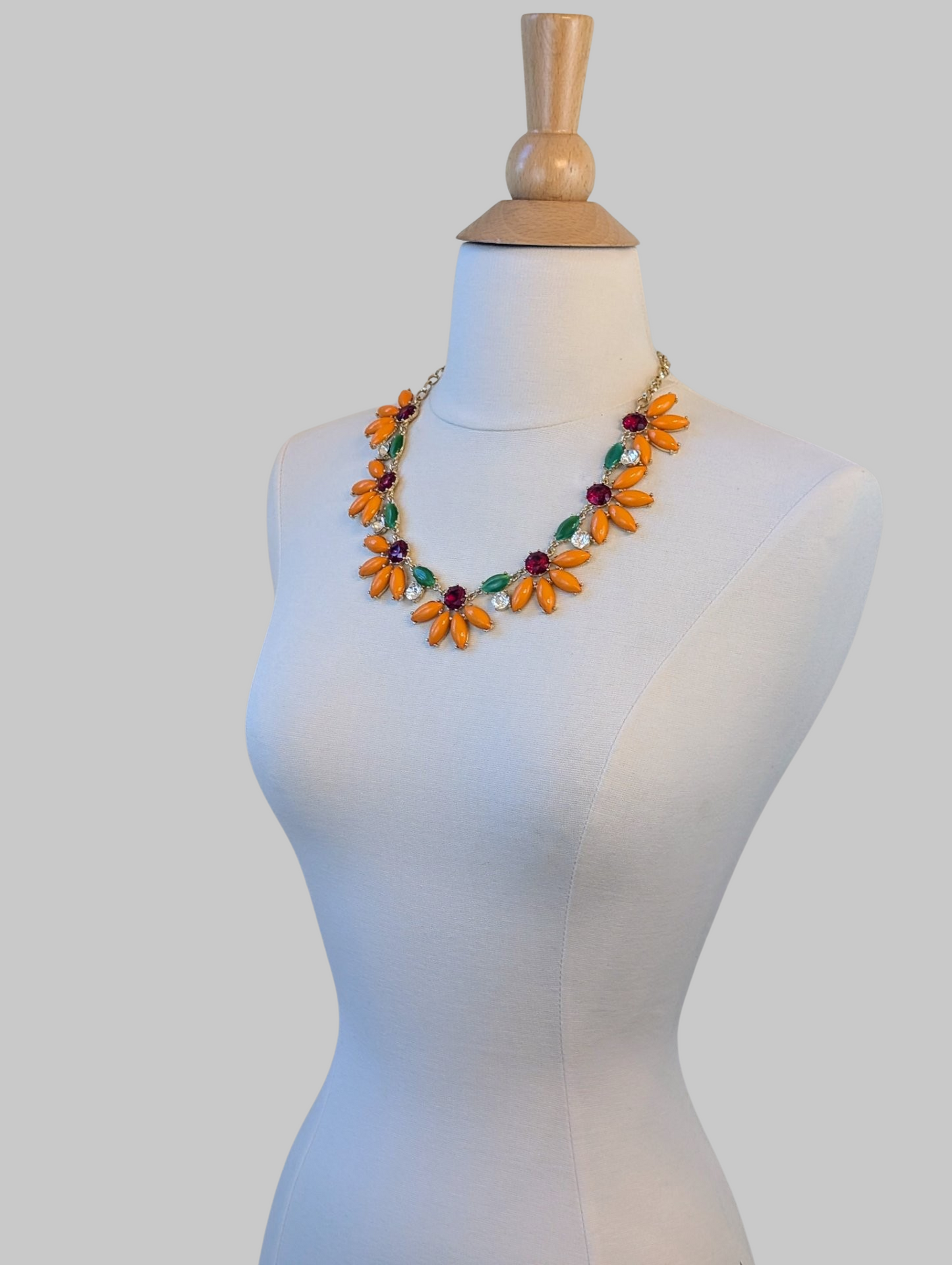 Orange Floral Necklace