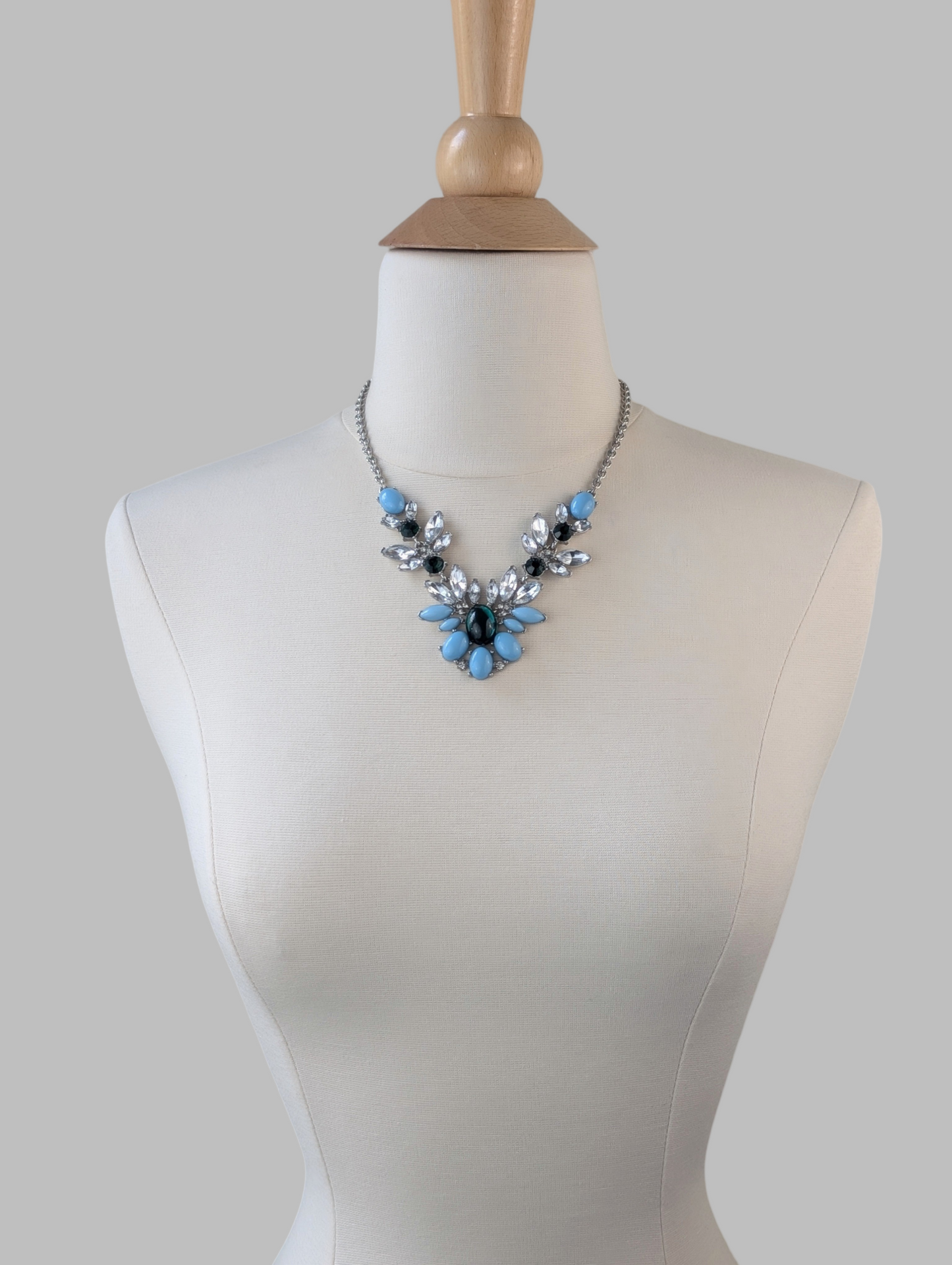 Blue Crystal Snowflake Necklace