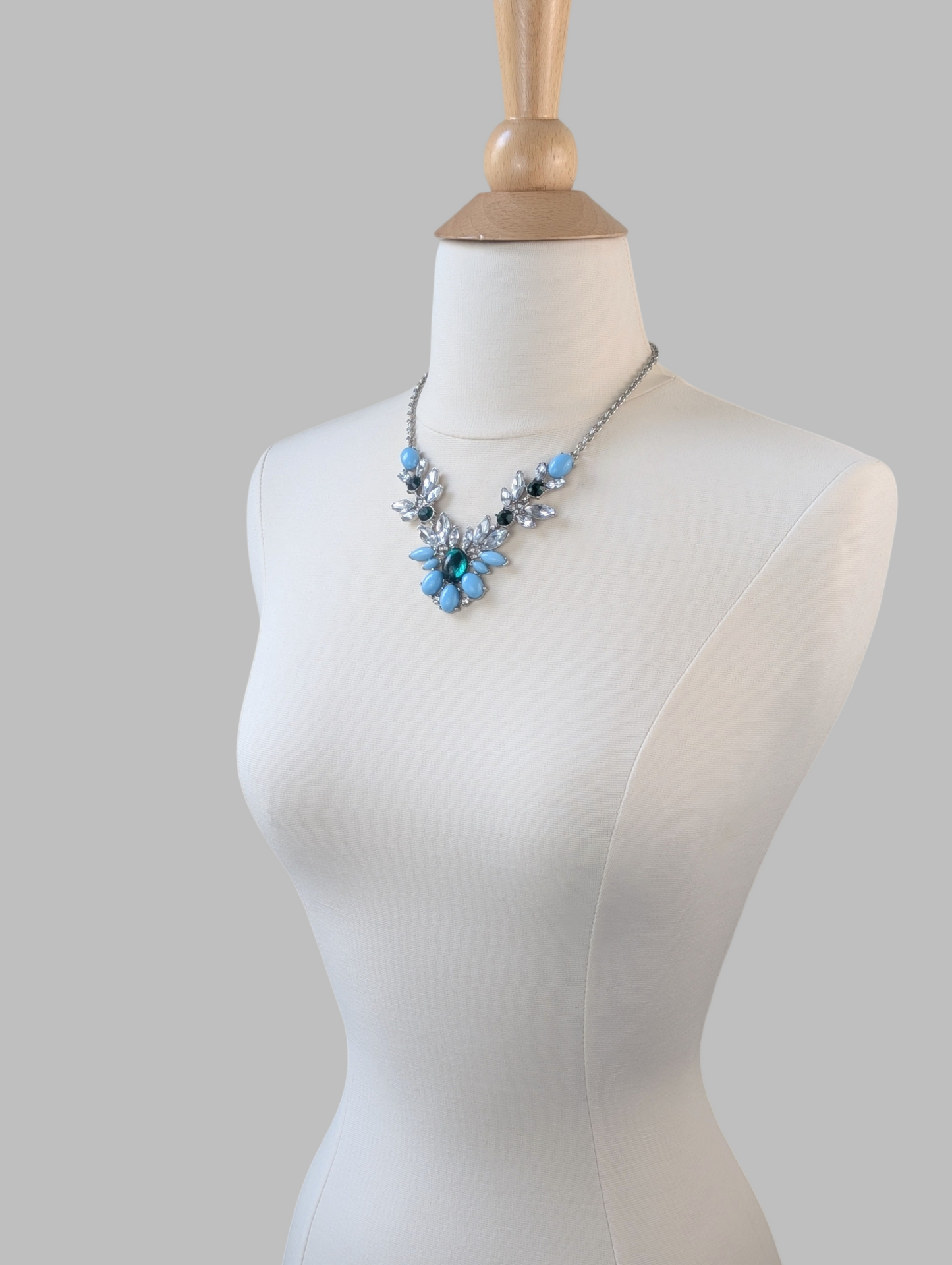 Blue Crystal Snowflake Necklace