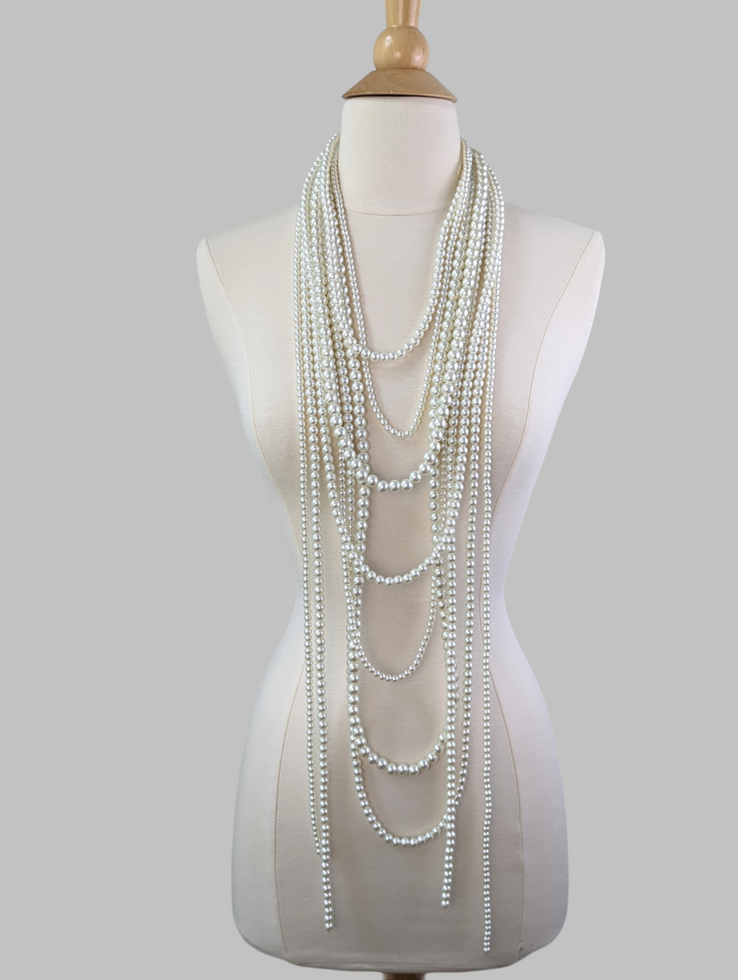 Chunky Long Pearl Statement Necklace