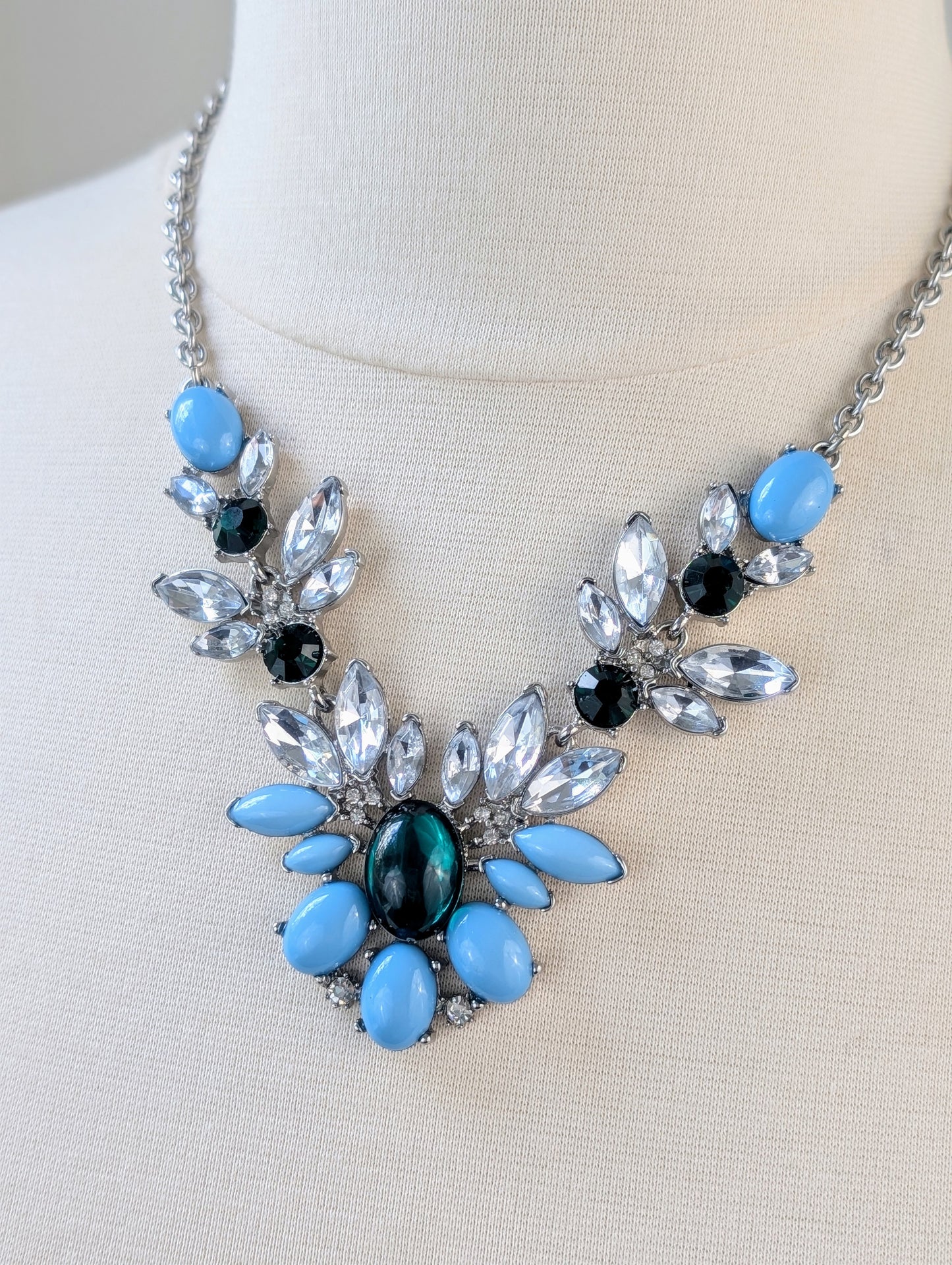 Blue Crystal Snowflake Necklace