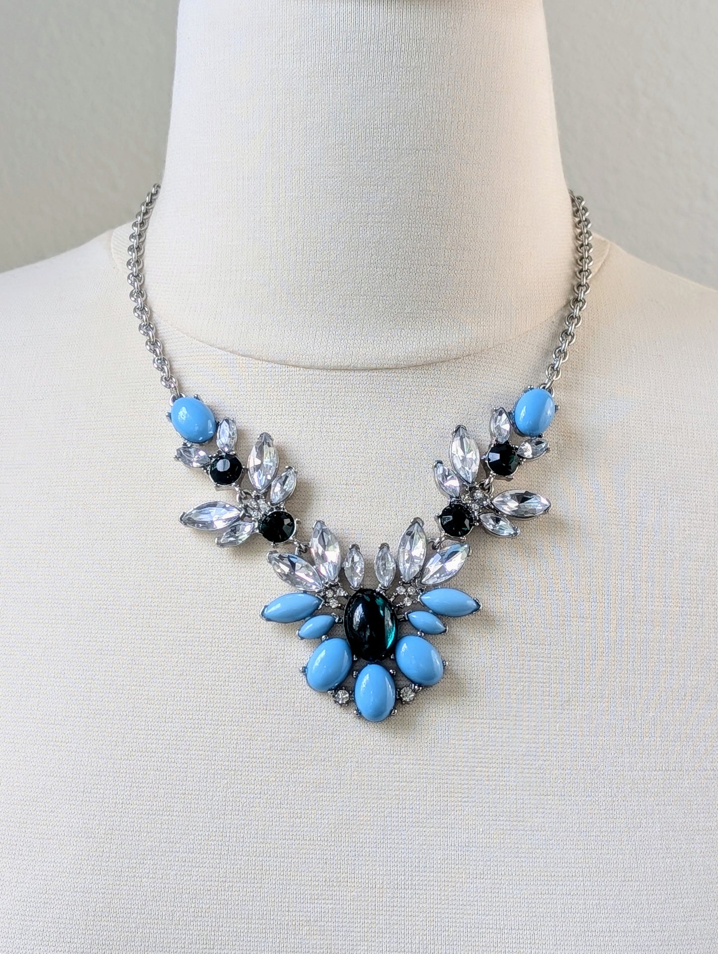 Blue Crystal Snowflake Necklace