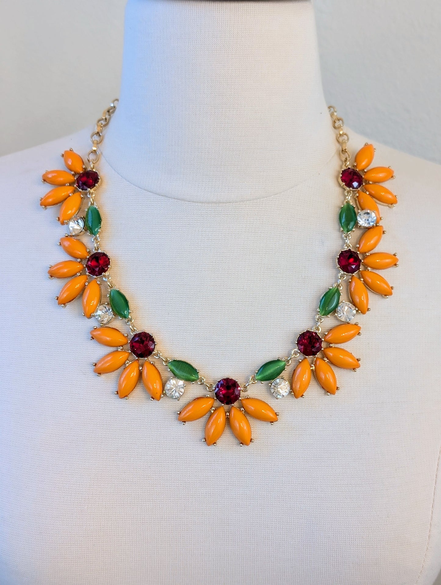 Orange Floral Necklace