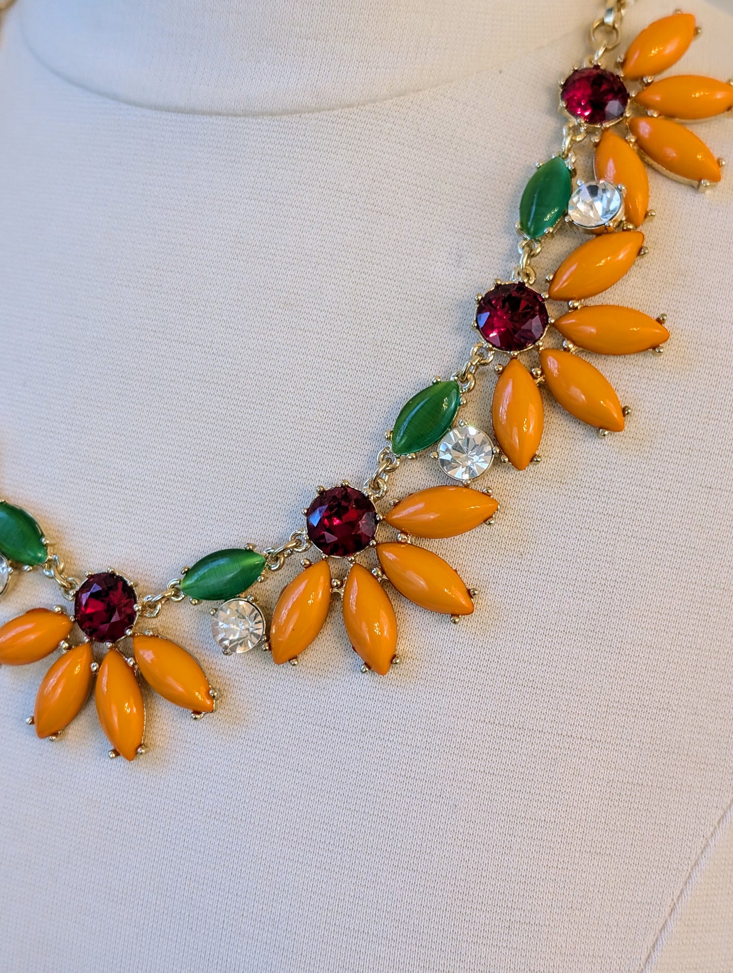 Orange Floral Necklace