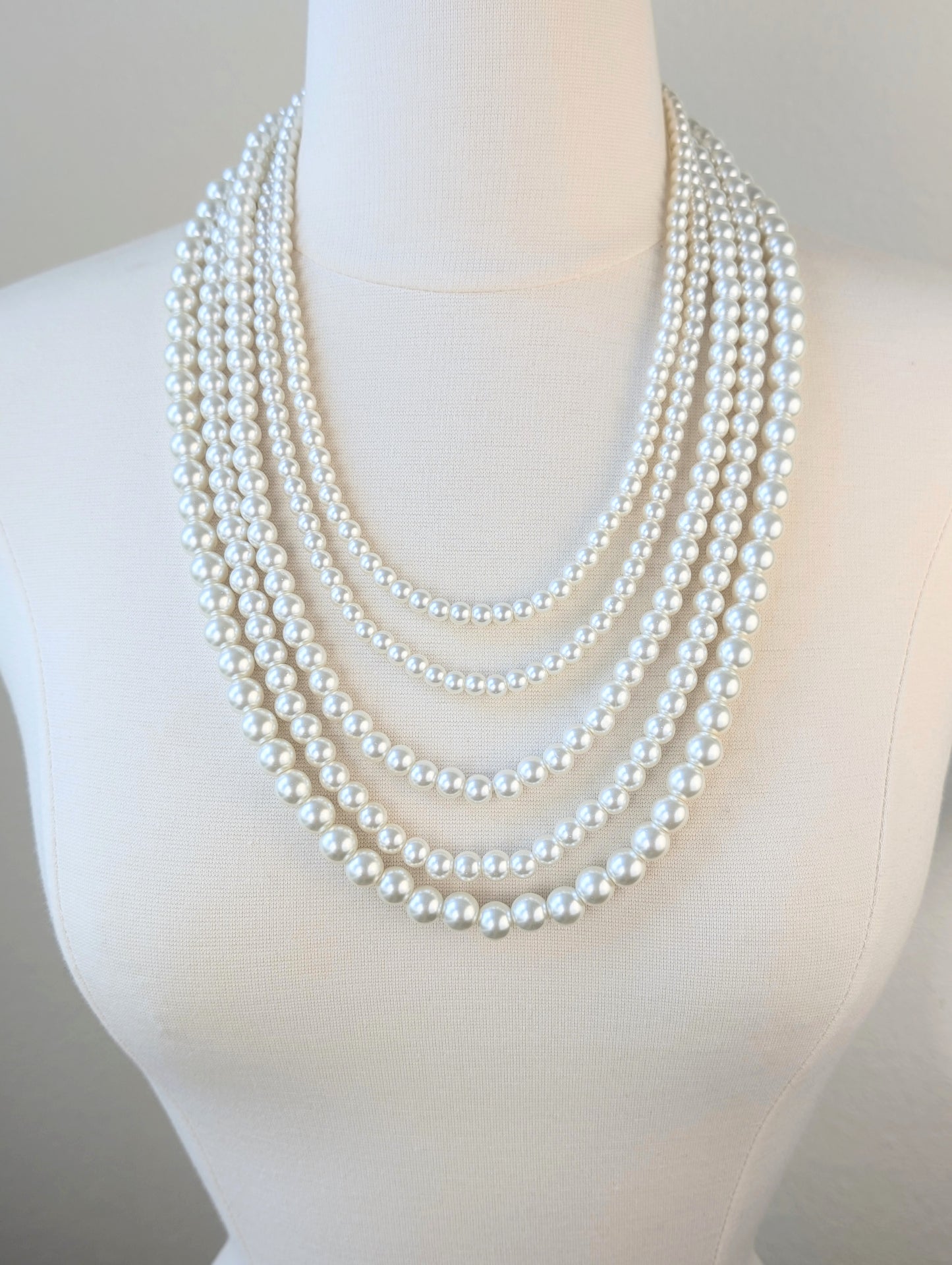 Five Strands Pearl Necklace