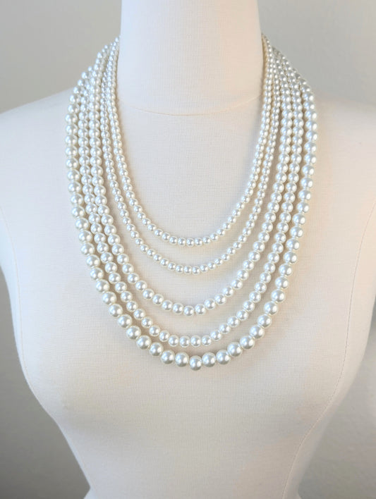 Five Strands Pearl Necklace