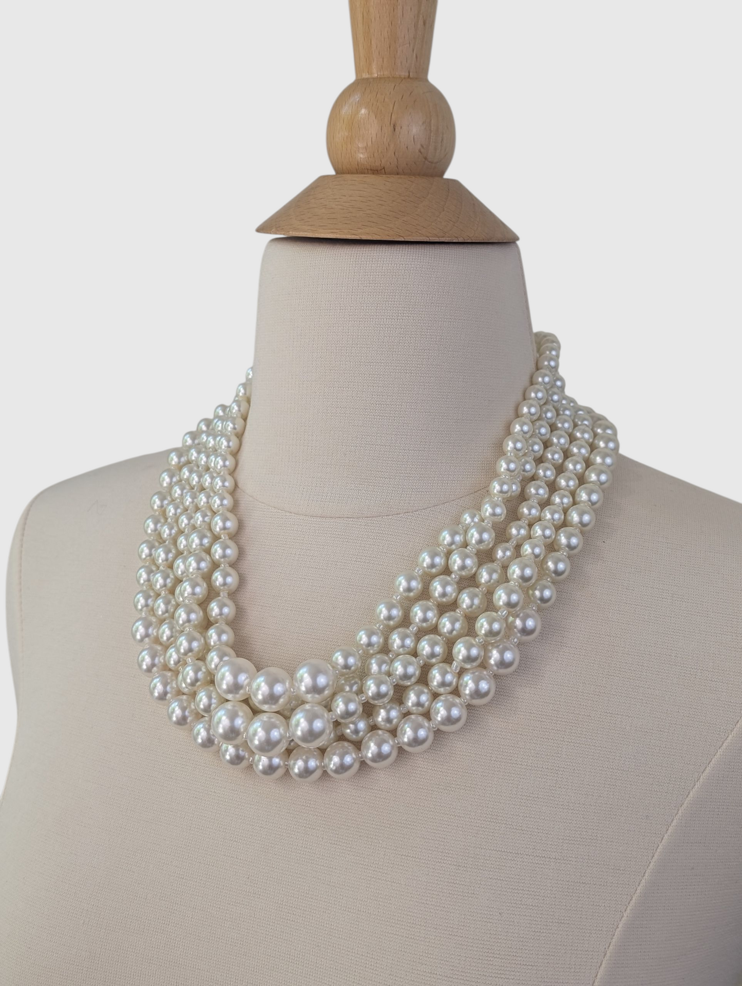 Chunky Multi Layered Pearl Necklace