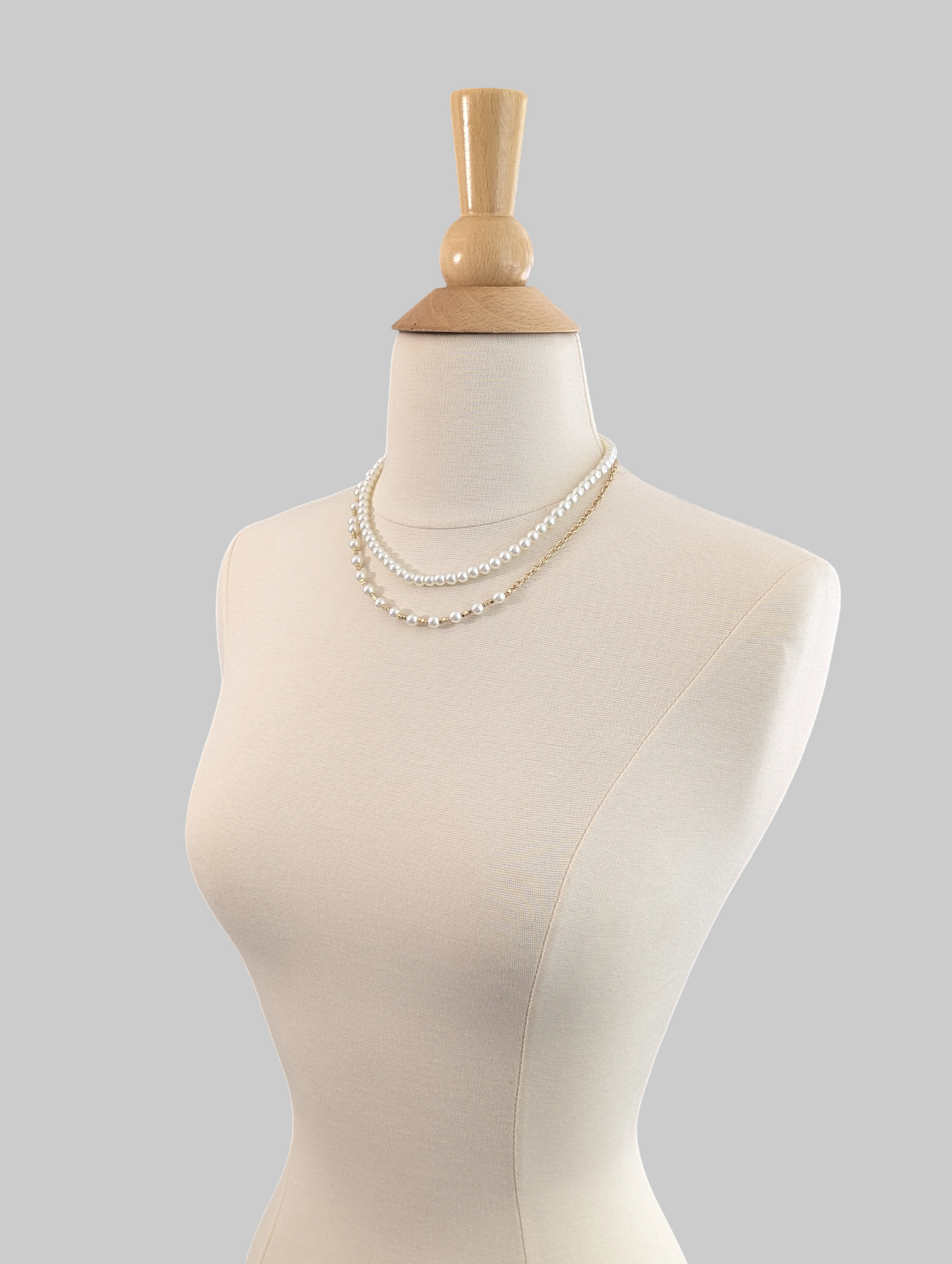 Dainty Pearl Double Layered Necklace