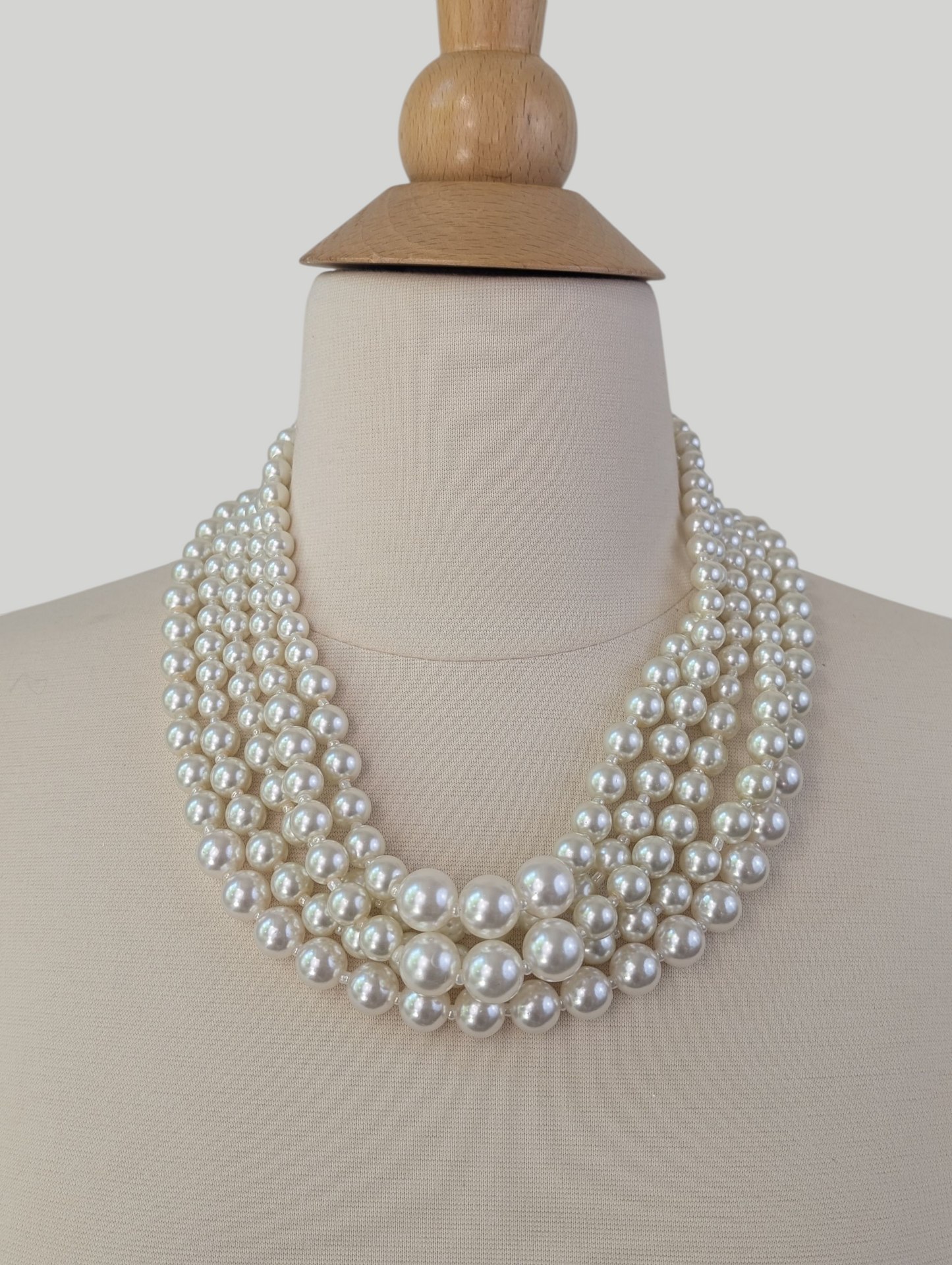Chunky Multi Layered Pearl Necklace