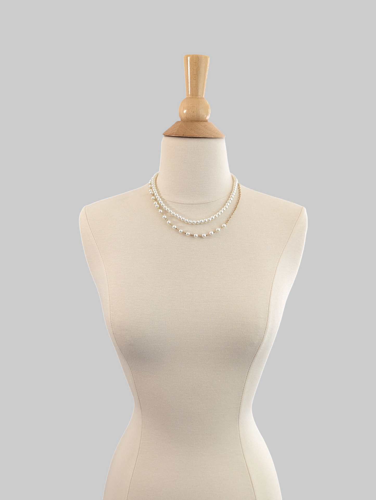 Dainty Pearl Double Layered Necklace